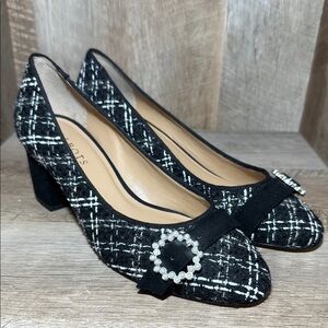 Talbots Tweed Pumps with Pearls